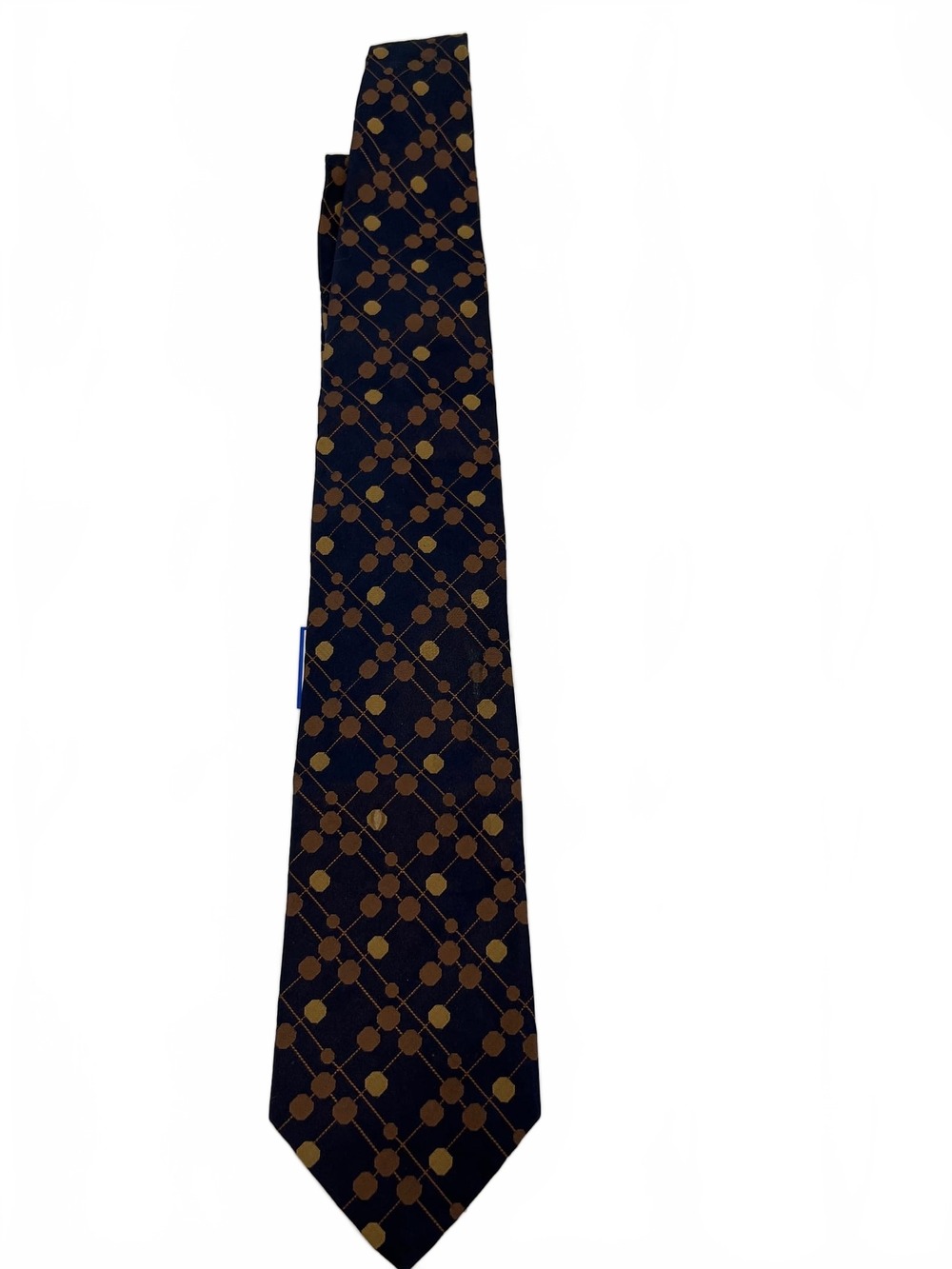 Paul Stuart Blue Gold Tie Polka Dot